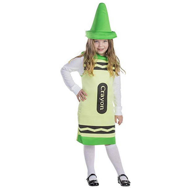 Kids Green Crayon Costume By Dress Up America