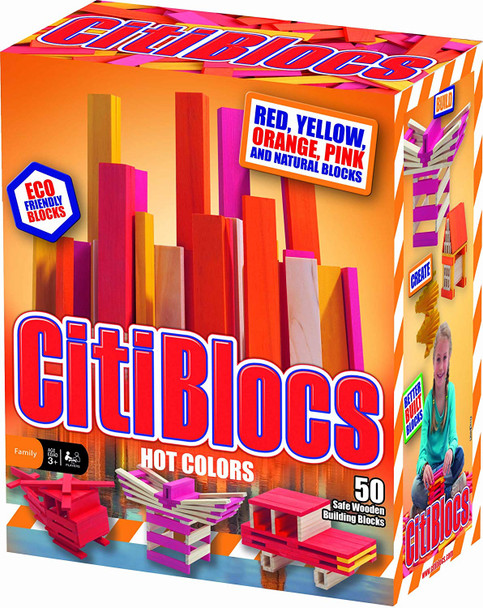 CitiBlocs 50-Piece Hot-Colored Building Blocks