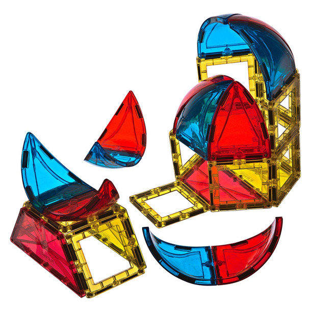 Playmags 28 Piece Dome Set: Now with Stronger Magnets, Sturdy, Super Durable with Vivid Clear Color Tiles.