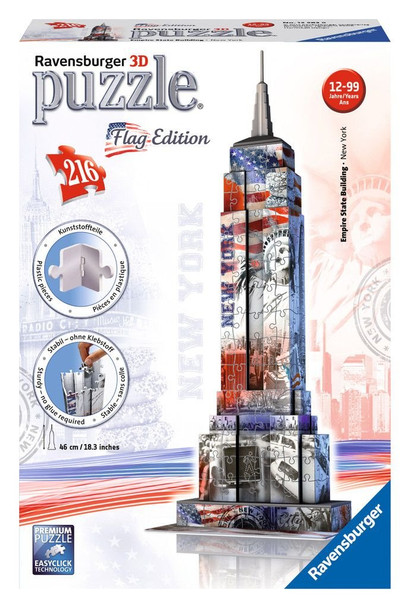 Ravensburger Empire State Building - Flag Edition - 3D Puzzle (216-Piece) Ravensburger Empire State Building - Flag Edition - 3D Puzzle (216-Piece)