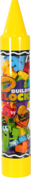 Crayola Kids at Work 36" Giant Crayon Tube with 80 Building Blocks, Colors May Vary