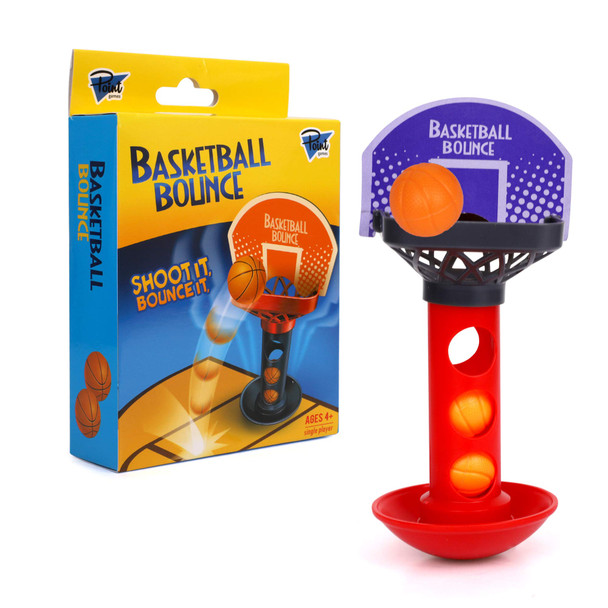 Point Games Basketball Bounce - Mini Desktop Basketball Classic Table Top Office Shooting Toy - Aiming Game with Balance Feature - Portable Toys for Boys, Girls or Sports Fan