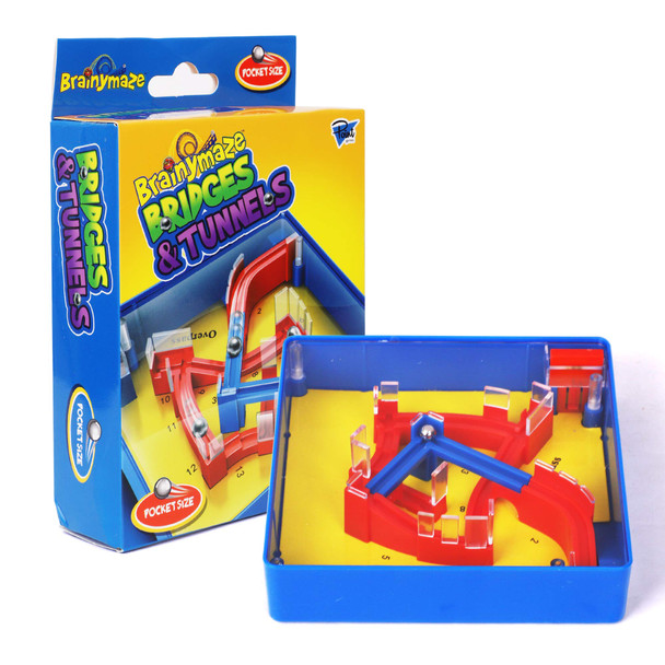 Point Games Brainymaze Bridges and Tunnels Game for Kids - Self-Contained Maze Toy - Balance Board Brain Teaser - Pocket Size Travel Board Game - Boost Kids Fine Motor Skills - Kids Ages 4+