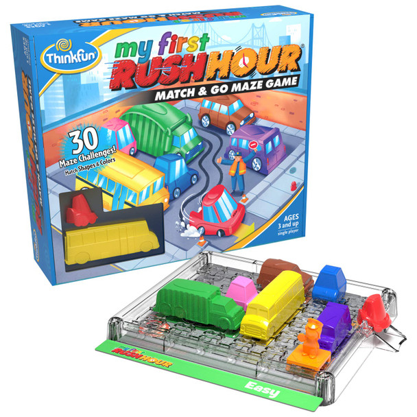 Think Fun My First Rush Hour STEM Toy and Brain Game for Boys and Girls Age 3 and Up - A Match and Go Maze Gameâ