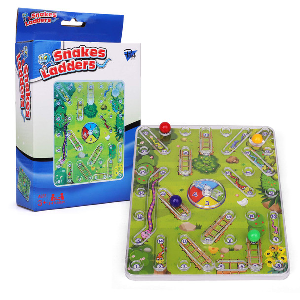 Point Games Snakes and Ladders - 2-4 Players - Mini Classic Board Game with Fun Chute Design - Developmental & Interactive Small Game - Ages 3+