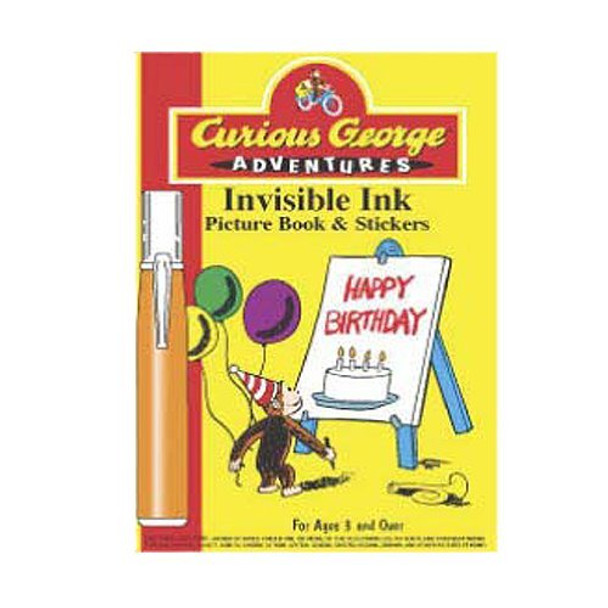 Curious George Adventures Invisible Ink Picture Book and Stickers