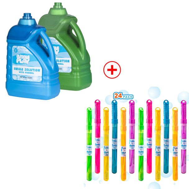 Darice 64-Ounce Bubble Solution-Includes Wand and Easy Pour Funnel Top-Works with Bubble Machines-for Weddings, Birthdays and Outdoor Events