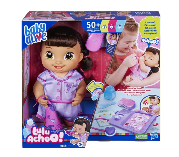 Baby Alive Lulu Achoo Doll with Brown Hair, Doctor Play Toy
