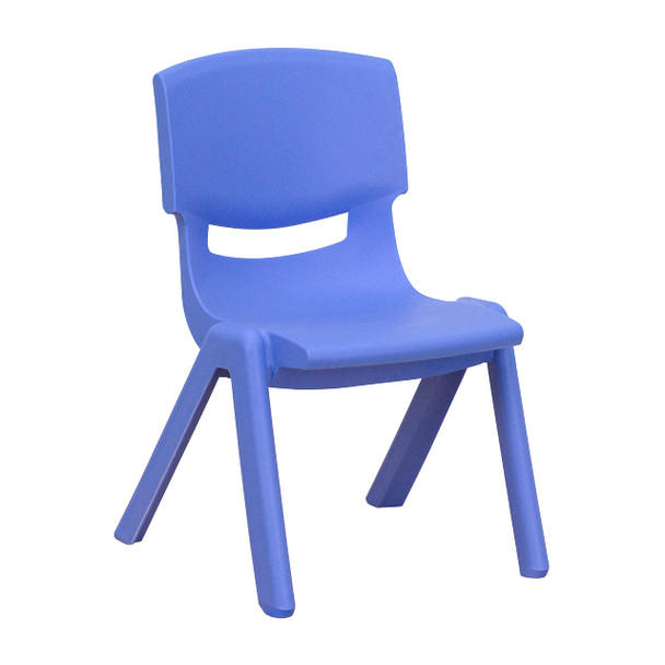 Playkidiz 10.5 Inch School Classroom Blue Stackable Kids Accent Resin  Chair.