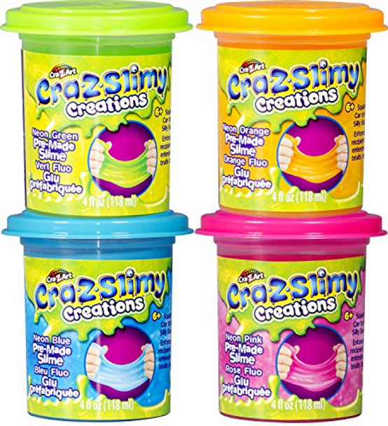 Cra-Z-Art, Cra-Z-Slimy Premade Single Cans Slime, 4 Oz Cans, 4 Pack