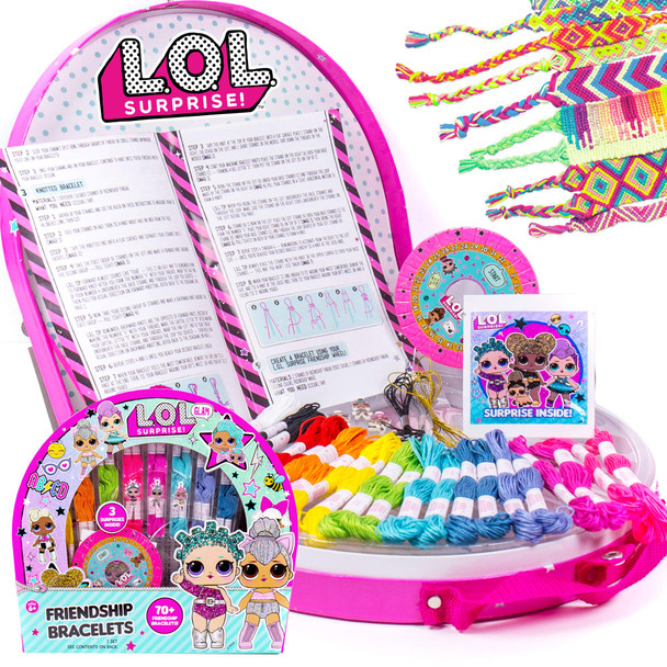 L.O.L. Surprise! Friendship Bracelets, DIY Bracelet Making Kit, Design 70+ Friendship Bracelets.Kit Includes Surprise Charms & Accessories,Storage Case & Instructions