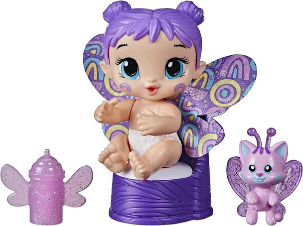 Baby Alive Glo Pixies Minis Doll, Plum Rainbow, Glow-in-The-Dark Doll for Kids Ages 3 and Up, 3.75-Inch  Toy with Surprise Friend