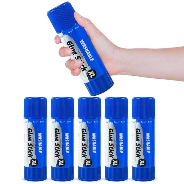 Giant Disappearing Purple Glue Sticks, Large 115-gram Jumbo XL Glue Stick - Dries Clear, Washable, Non-Toxic - Classroom School Supplies - 6 Pack 4.05oz