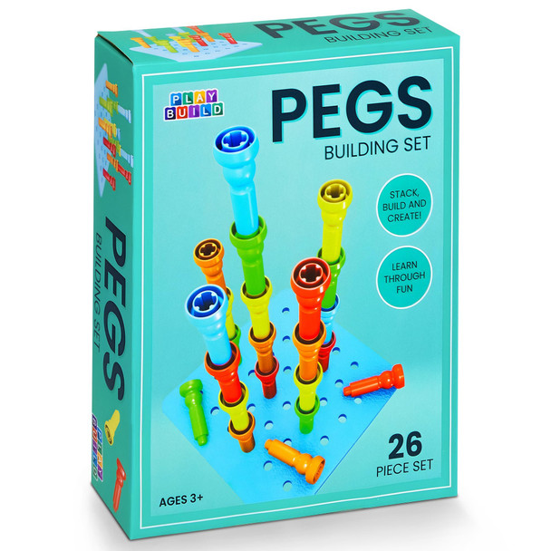 Play Build Peg Board Toy for Kids, 25 Colorful Pegs with Foam Board, Stacking Pegboard Set, Toddler Learning Toys for Ages 3+, Montessori, Educational, Therapy Toy for Boys & Girls Play Build Peg Board Toy for Kids, 25 Colorful Pegs with Foam Board, Stacking Pegboard Set, Toddler Learning Toys for Ages 3+, Montessori, Educational, Therapy Toy for Boys & Girls