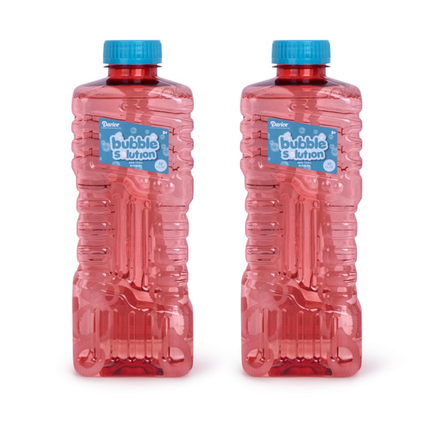 Darice 2 Bottles 32 OZ Bubble Solution Refill - Large, Easy-Grip Bottles for Bubble Guns, Wands, Bubbles Machines Refill (2 Pack)