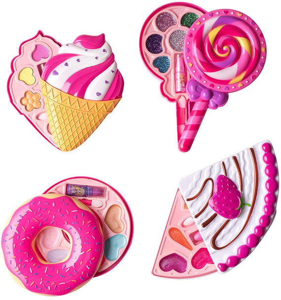 Playkidiz My First Princess Fun Sweet 4 Pack Cosmetic and Real Makeup Set (Washable) for Kids Make Up Play, Girl Birthday Gift Set, Girl Friday Party Night, Party Favors.