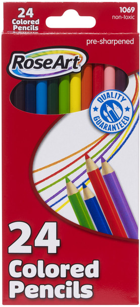 RoseArt Colored Pencils, 24-Count, Assorted Colors, Packaging May Vary (1069AA-48)