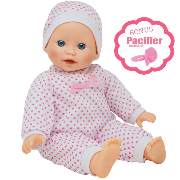 14 inch Soft Body Caucasian Baby Doll - Newborn Dolls for Girls with Doll Pacifier
