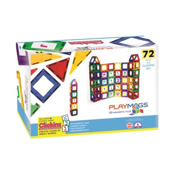 Playmags 72 Piece Alef - Beis Clickin Accessory Add on Set