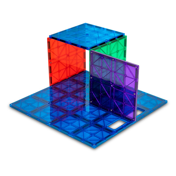 Playmags: Super Durable Building Stabilizer Set, Great add on to all Magnet Tiles Sets, Works with all Leading Brands 1 - 12"x12" (Colors May Vary)