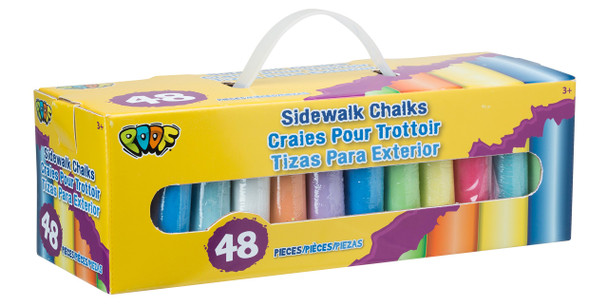 48 PCS Washable Sidewalk Chalks Non-Toxic Jumbo Chalk for Outdoor Art Play, Painting on Chalkboard, Blackboard and Playground
