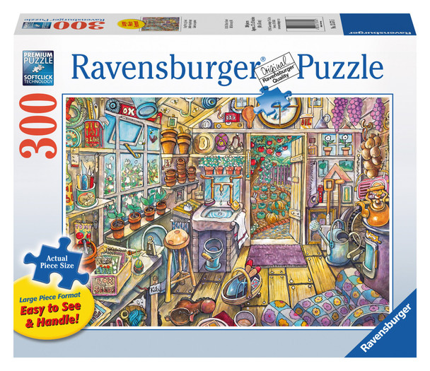 Ravensburger Cozy Potting Shed Large Format 300 Piece Jigsaw Puzzle for Adults – Every Piece is Unique, Softclick Technology Means Pieces Fit Together Perfectly