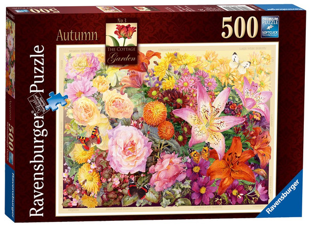 Ravensburger The Cottage Garden Autumn 500 Piece Jigsaw Puzzle for Adults – Every Piece is Unique, Softclick Technology Means Pieces Fit Together Perfectly