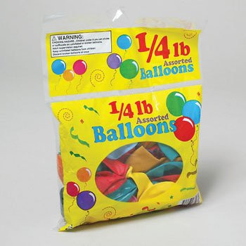 BALLOONS 1/4 LB ASST 7/9/11 INCH IN ASST COLORS LOGO PRTD PB, Case Pack of 48