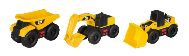 Toy State Caterpillar Cat Mini Mover Light and Sound Dump Truck (3 Pack)