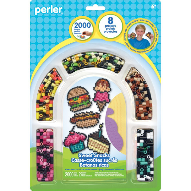 Perler Beads 'Sweet Snacks' Fuse Bead Activity Kit for Kids Crafts, 2003 pcs