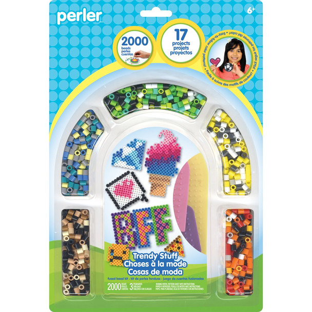 Perler Beads Trendy Stuff Fuse Bead Activity Kit for Kids Crafts, 2003 pcs