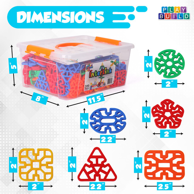 Play Build Interlinks Connector Building Toys, Interlocking Stem Toys