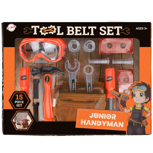 Playkidiz Kids Tool Belt Set - Adjustable Toddler Tool Belt to Pretend ...