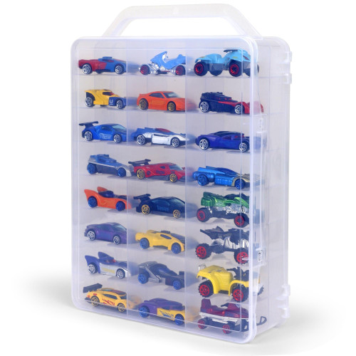 Darice Toy Car Storage Case For 48 Cars - Portable Organizer for Hot Wheels,  Matchbox Cars - Double Sided, Clear Mini Toy Case With Easy-Carry Handle  Cars Storage Box - Toys 4 U