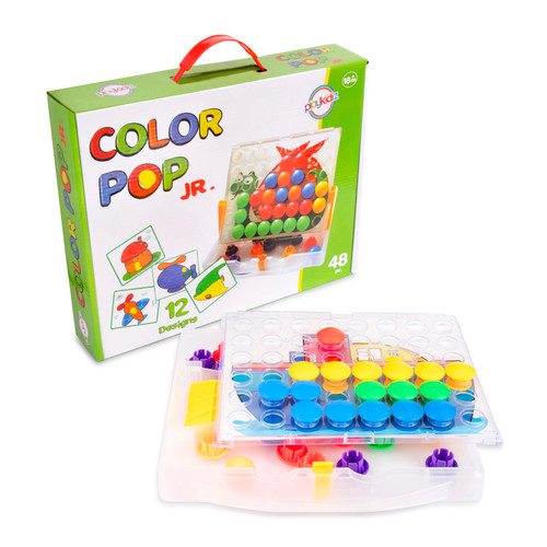 【税込】 Playkidz Color Pop Jr. Peg Button Art, Color Matching Mosaic キッズ・ファミリー