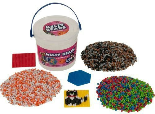 Playkidz Fuse Beads, Bulk Assorted Multicolor Melty Beads for Kids Crafts, Big Bucket of 22000 Pcs