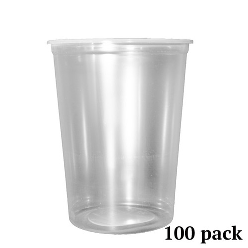 Deli-Cup-feeding 32 ounce cups with vented lids and Plug