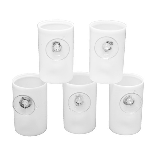 5 White Film Canisters with Suction Cups