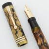 Parker Senior Duofold Deluxe Fountain Pen, 1939 - Black & Pearl, Three Bands, Fine  (Excellent, Restored)