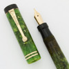 Parker Duofold Junior Fountain Pen (1920s) - Jade Green, Two Bands, Fine Vacumatic Nib (Excellent +, Restored)