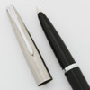 Parker 45 Classic Fountain Pen (USA, 1980) - Black Body, Flighter Cap w Chrome Trim, Fine Steel Nib, Excellent, Works Well)
