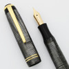 Hoover de Luxe Fountain Pen (Denmark) - Grey Striated Celluloid, 14k Warranted Semi-Flex Nib (Excellent, Restored)