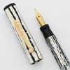 Townsend Fountain Pen - White and Black, Gold Plated #4 Nib (Excellent, Restored)