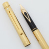 Sheaffer TARGA 1020S Slim Fountain Pen - Imperial Brass, Broad 14k Nib  (New Old Stock, Works Well)