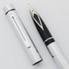 Sheaffer TARGA 1000 Fountain Pen - Lined Chrome, Medium Steel Nib (Very Nice, Works Well) - 18107