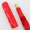 PSPW Prototype with Flexible Nib - Red & White Swirl Alumilite, Blow Filler, 14k Eversharp Flexible Fine Nib (New)