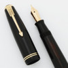 Parker Vacumatic Junior Fountain Pen (1939) - Black, Star Clip, Medium 14k Nib (Excellent, Restored)