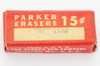 Parker 51 "Long" Pencil Erasers - New Old Stock in Box (2 Erasers plus Metal Sleeve)