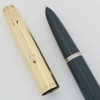 Parker 51 Aerometric Fountain Pen (1950s) - Navy Grey, GF Parallel Lines Cap, Medium (Excellent, Works Well)