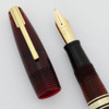 Waterman Hundred Year Pen (c.1940) -  Full Size, Transparent Red Ribbed, Flexible Fine (Excellent, Restored)